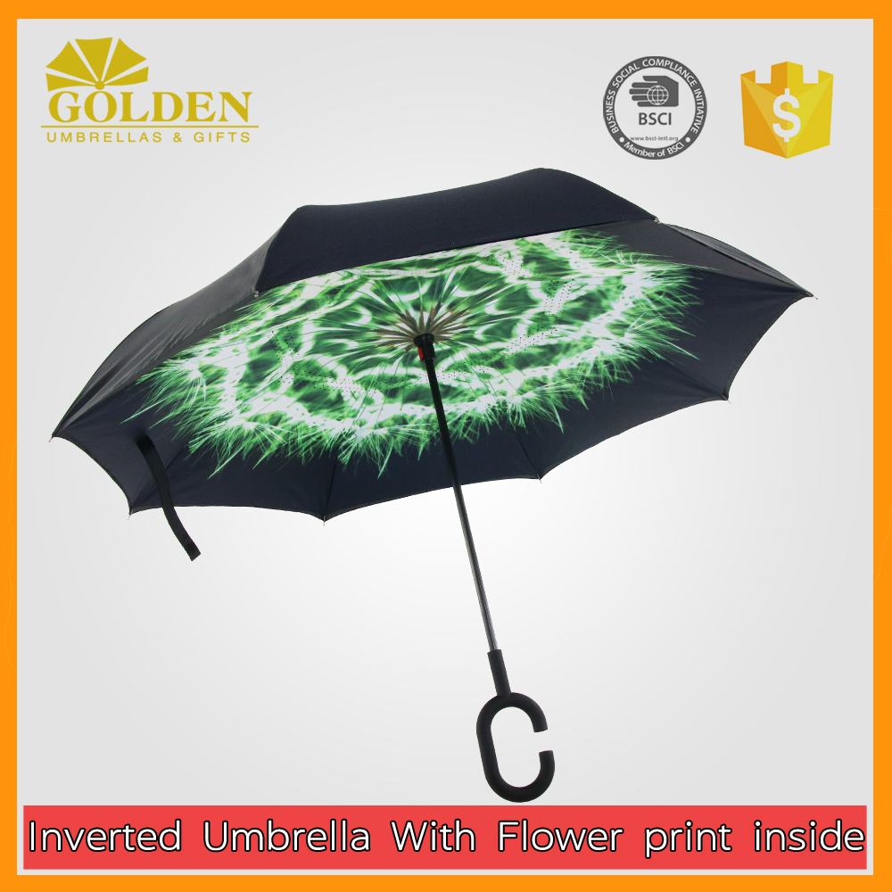 Flower Seamless Pattern Vintage Style Vector Image Reverse Umbrella Double Layer Inverted Umbrellas For Car Rain Outdoor With C-Shaped Handle Customized